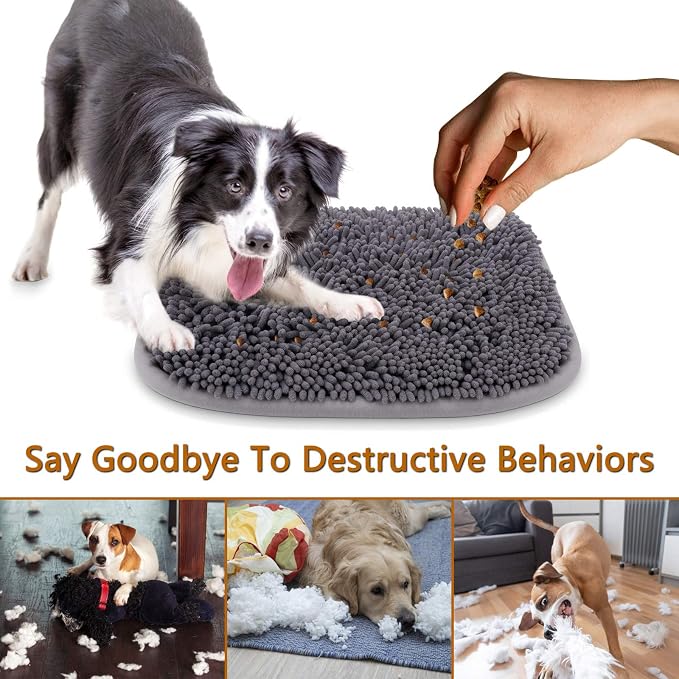 Rundik Snuffle Mat for Dogs, 17'' x 21'' Dog Sniffing Interactive Feeding Game Boredom, Puzzle Toys Encourages Natural Foraging Skills and Stress Relief Small/Medium/Large Dogs