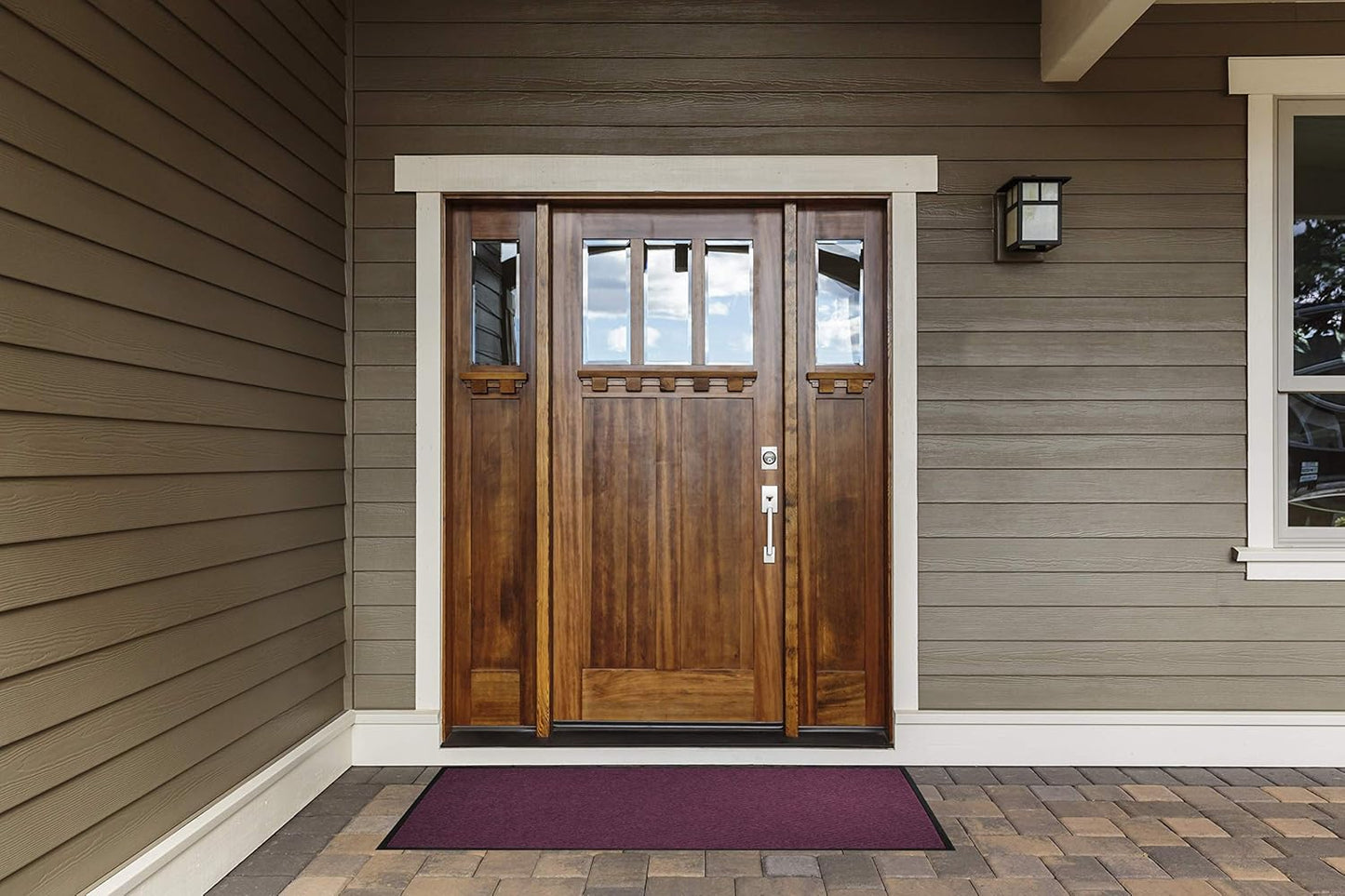 M+A Matting WaterHog Diamond | Commercial-Grade Entrance Mat with Rubber Border – Indoor/Outdoor, Quick Drying, Stain Resistant Door Mat (Bluestone, 4' x 8')