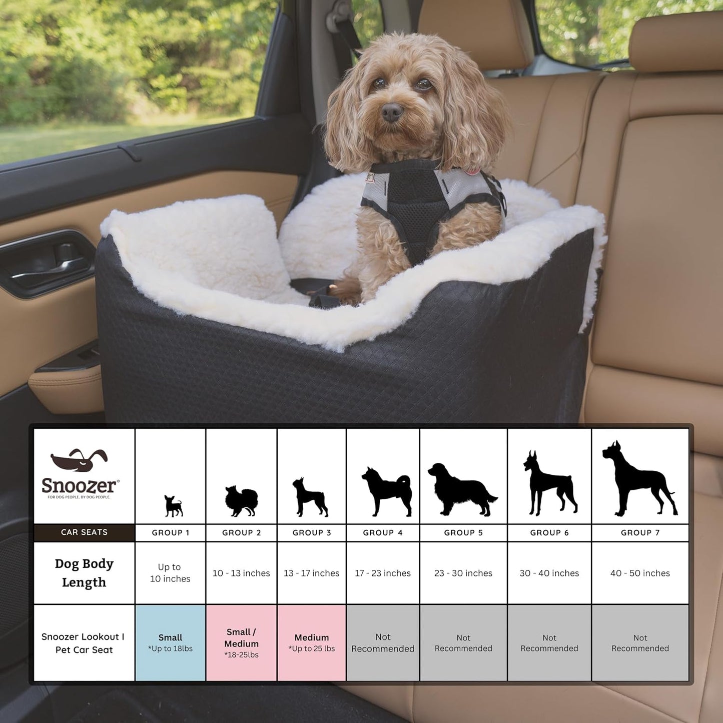 Snoozer Medium Luxury Lookout Car Seat, Buckskin and Java