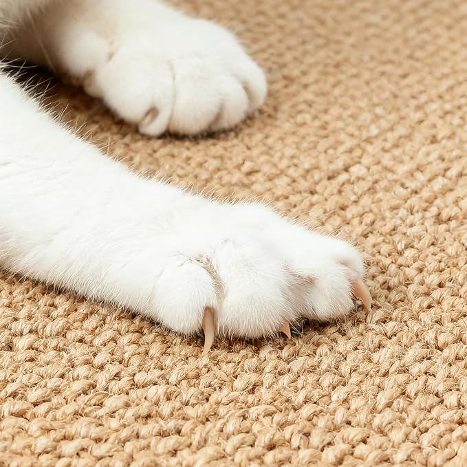 Extra Large Cat Scratcher Mat - Sisal-Style Scratching Rug for Indoor Cats | 31.5 x 14 in Upgrade Soft Sisal Horizontal Cat Floor Scratching Pad, Cat Scratching Rug Protect Furniture