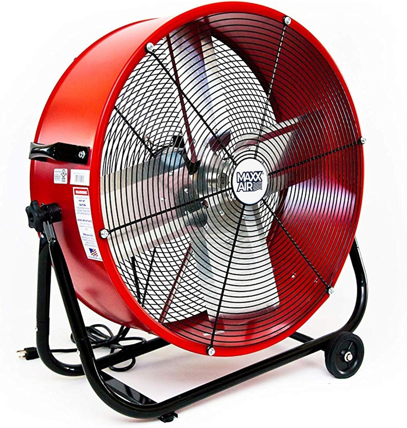 Maxx Air 24" Industrial Fan Heavy Duty - Rugged Drum Fan for Workshop - Powerful Shop Fans Heavy Duty for Industrial Use - Large Cooling Solution for Factories and Warehouses