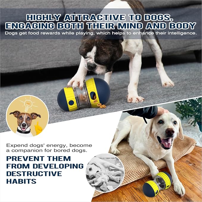 TLKNG Large Size Dog Enrichment Toy for Medium/Small Dogs Treat Dispenser Ball, Puppy Food Dispensing Toys & Puzzles Slow Feeder & Mental Stimulation,Ultimate Boredom Buster