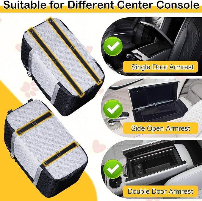 Car Seat for Small Dog, Center Console Dog Booster Portable Car Seat | Suitable for 0 - 15lbs Small Pets, Puppy, Doggy, Cats; with Safety Net