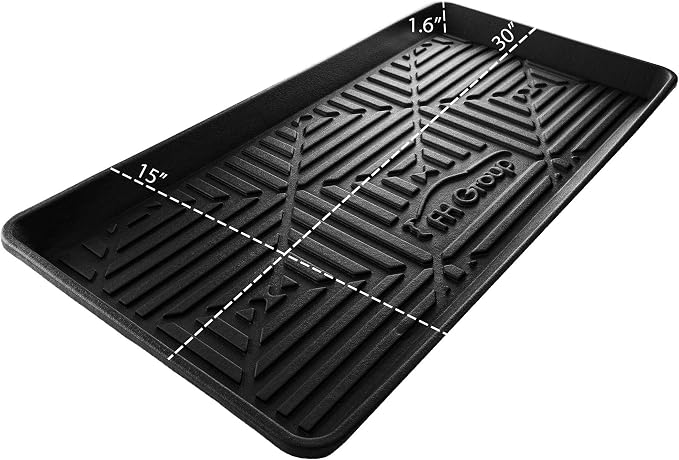 FH Group Climaproof for All Weather Protection Black Multi-Purpose Pet Feeding Bowl Tray, Dog Bowl Tray, Boot Tray, Shoe Tray, Great for Entryway or Garage 30