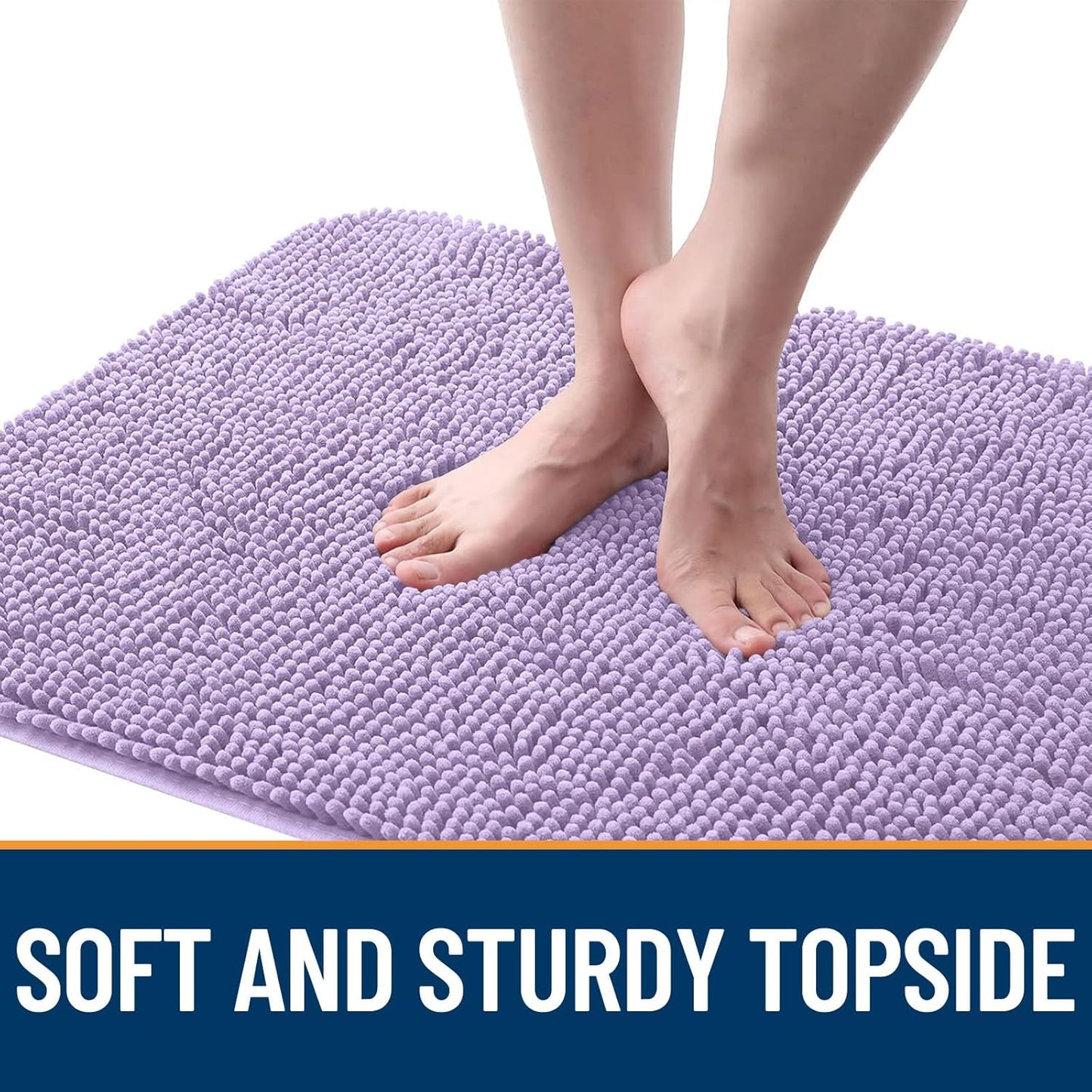 OLANLY Dog Door Mat for Muddy Paws 70x24, Absorbs Moisture and Dirt, Absorbent Non-Slip Washable Doormat, Quick Dry Chenille Mud Mat for Dogs, Entry Indoor Entryway Carpet for Inside Floor, Lavender
