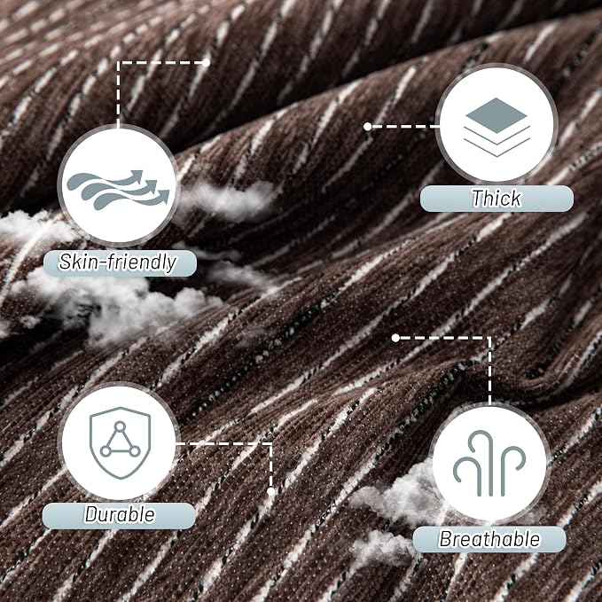 MYSKY HOME Couch Covers for 3 Cushion Couch Sofa, Sectional Couch Cover L Shape Chenille Couch Cushion Covers for Pets, Furniture Protector Cover for Dogs, Kids, 71"X150", Deep Chocolate