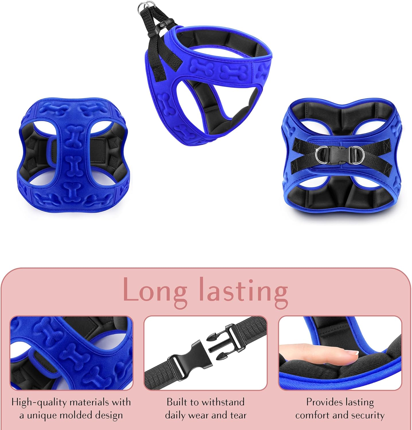Comfort Fit No Pull Dog Harness – Adjustable Step-in Vest for Small, Medium & Large Dogs, Soft Padded with Leash Clips, Reflective Straps & Handle