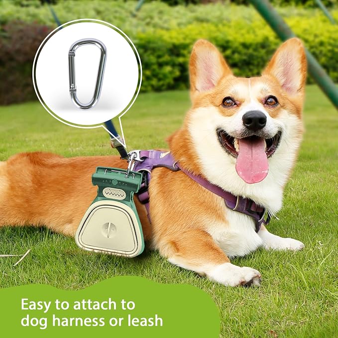 Super Design Portable and Versatile Pet Poop Scooper, Ideal for Walking Traveling and Camping with Small and Large with CLeash Clip and Garbage Bag Bin Dogs Poop Scooper Large