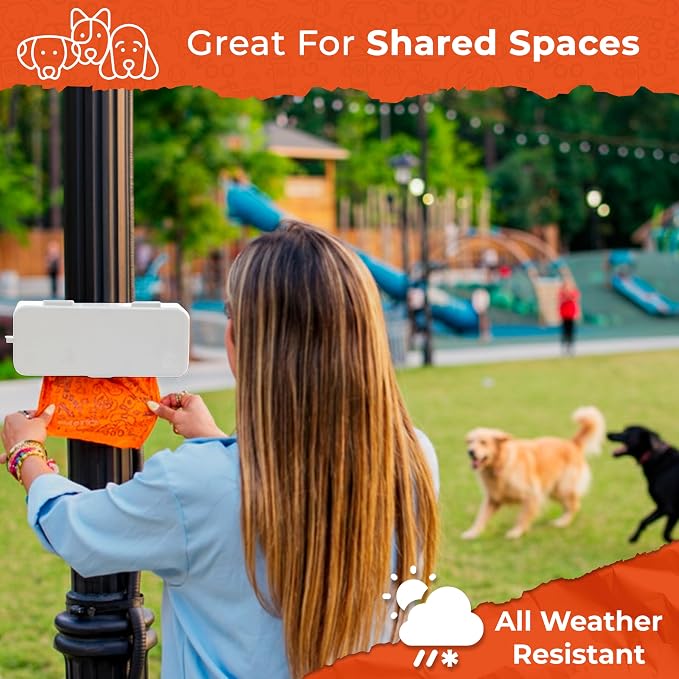 PEXTER Large Roll Poop Bag Dispenser - Dog Poop Bag Dispenser Wall Mount - Dog Waste Station for Outdoor or Indoor Use - Pet Waste Station - Includes 315 Dog Waste Bags (White)