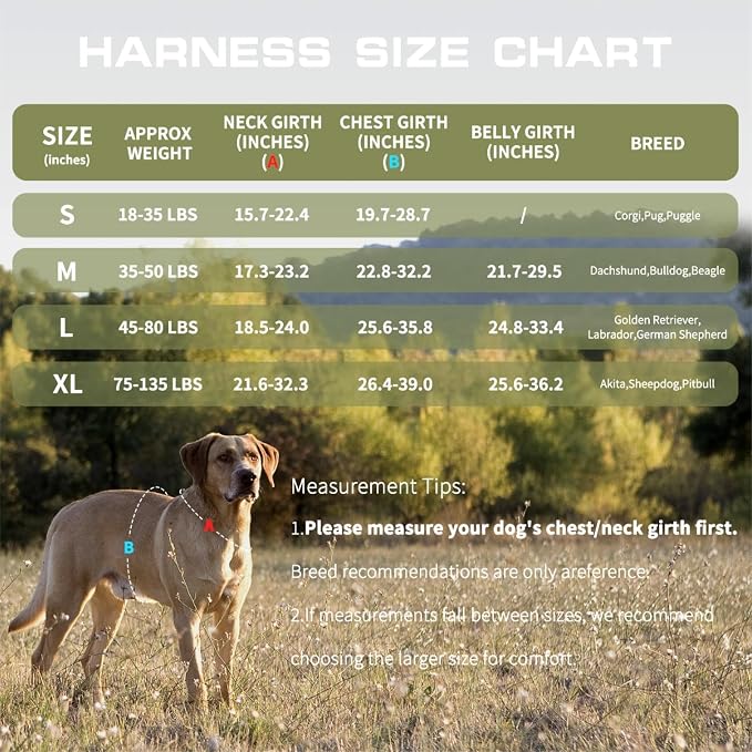 Dog Harness for Large Dogs, No Pull Tactical Vest with Front Clips | Easy Contrl Handle, Breathable Soft Padded, Adjustable, Reflective, Heavy Duty, Easy Take On & Off, Green X-Large