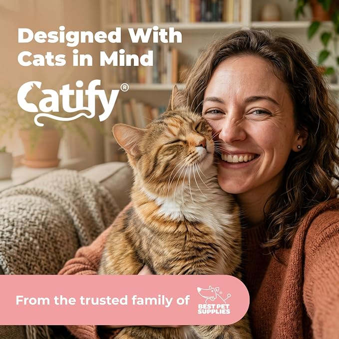 Best Pet Supplies Catify Cat Scratcher, Fun Interactive Scratchers, Posts, Poles, Claw Safe, Furniture Saver Indoor Play Support Natural Cat Behaviors Heavy Duty - Gray Scratching Post - H: 25"