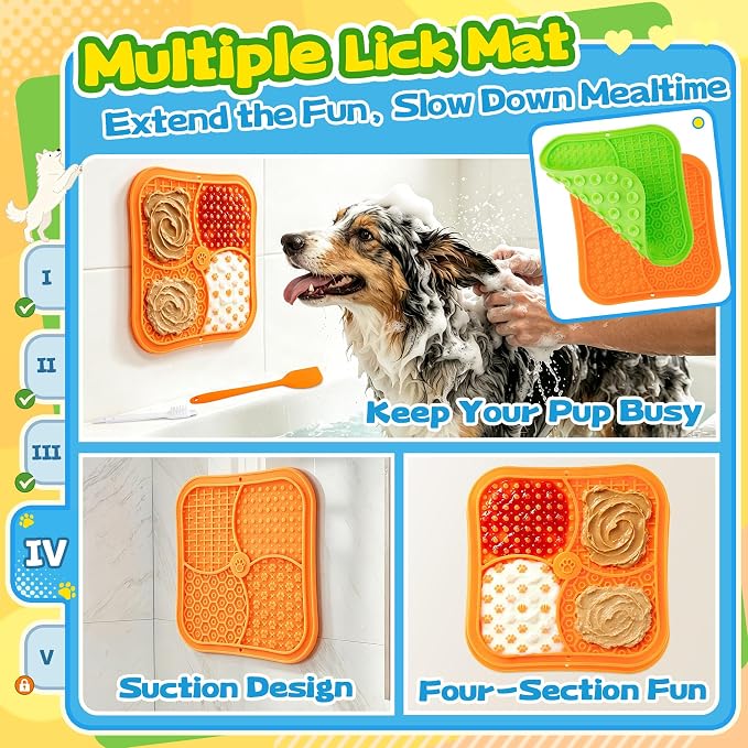 Forfon 10 Pack Complete Dog Puzzle Toy Set for All Breeds, Upgraded Enrichment Toys with Lick Mat & Slow Feeder Bowl, Suction Cup Design, Keeps Dogs Busy & Mentally Stimulated