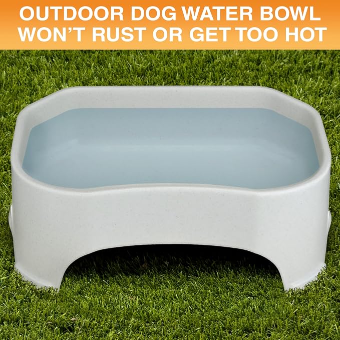 Neater Pet Brands Extra Large Water Bowl for Dogs, Outdoor Dog Water Bowl (2.25 Gallon XL Capacity), Big Trough Style Food Dish for Indoors or Outside, No Spill Large Dog Bowls, Vanilla Bean