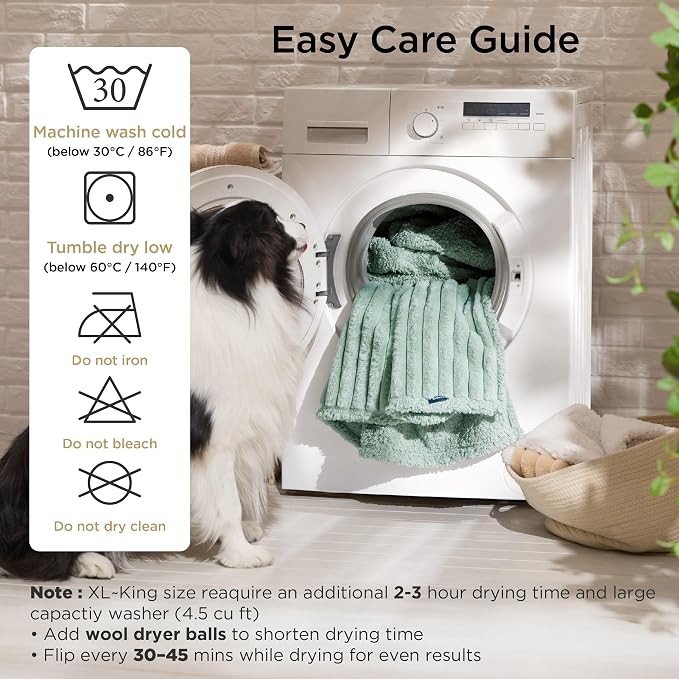 Bedsure ComfyFleece™ Waterproof Dog Blankets for Large Dogs,50x60 | Soft Plush Couch Cover,Washable Corduroy Fleece for Furniture Protector,Cozy Calming Reversible Pet Blanket, Garden Green
