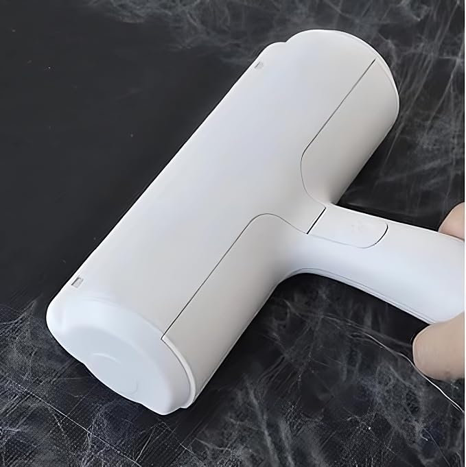 Reusable Pet Hair Remover Roller – Dog & Cat Fur Lint Cleaner for Sofa, Carpet, Bed & Car Seats – No Adhesive Required (White/Grey)