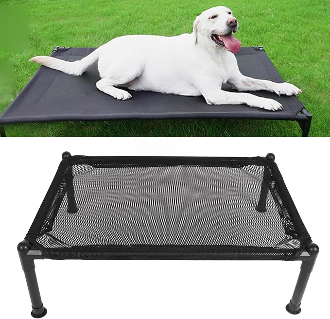 ANGGREK Elevated Dog Bed, Comfortable Metal Frame Multipurpose All Seasons Universal Strong Load Bearing Outdoor Elevated Dog Bed for Outdoor (Large)
