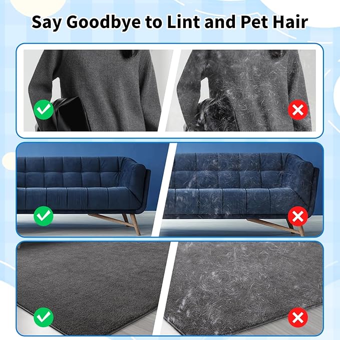 Ganayi Pet Hair Removal Glove for Cats & Dogs, Reusable Magic Brush for Pet Hair, Upgraded Five-Finger Electrostatic Pet Hair Removal Tool for Laundry, Couch, Carpet, Car Seat