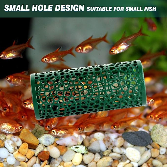 Abizoo Betta Fish Tunnel Hideout and Hammock Bed Aquarium Decor Dark Green | Hollow Cave Design, Moss-Friendly Textured Surface, Small Coral Hole, Safe for Shrimp, Guppy, Neon Tetra, Snails, Dwarf Frog