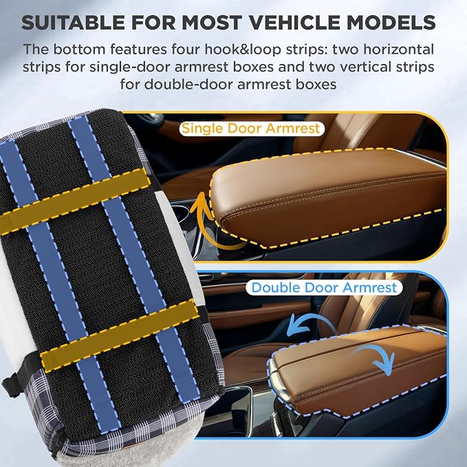 Center Console Dog Car Seat for Small Dogs-Washable Plaid Oxford Pet Booster Seat,Anti-Collapse Design with Soft Plush & Sturdy Support Board,Adjustable Safety Leash for Small Dogs & Cats up to 15 lbs