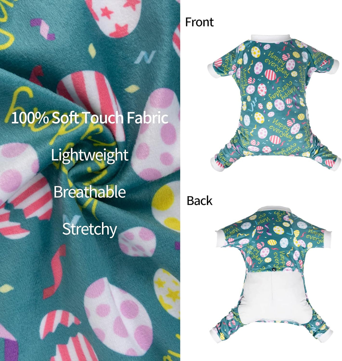 CuteBone Dog Easter Pajamas Puppy Onesies Small Dogs Soft Pjs Coat Cat Apparel Comfy Pet Clothes Outfit Doggie Bodysuit P277L
