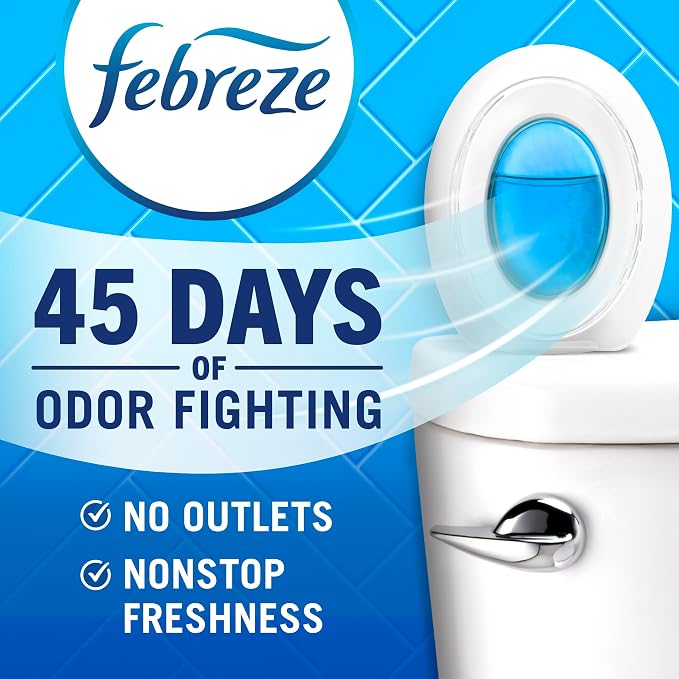 Febreze Multicolor Bathroom Air Freshener,Odor-Fighting,Plug in Alternative,Air Fresheners for Home,Bathroom,Kitchen,and Closet,Heavy Duty Pet Scent,4 Count (Pack of 2)