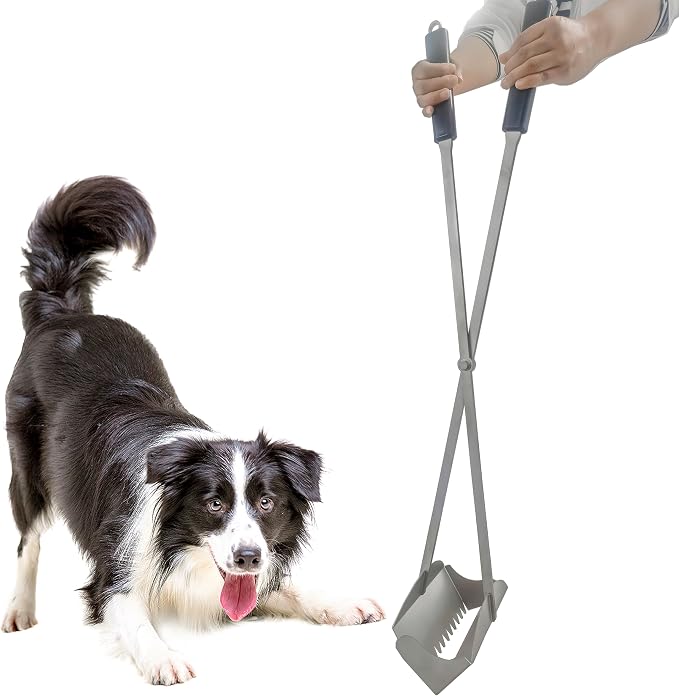 Heavy Duty Pooper Scooper 38" Stainless Steel Long Handle Dog Pooper Scooper with Teeth for Large Dogs Outdoor Pet Waste Removal Shovel Waste Pick-up Yard & Grass Use Leaves Cleaning | Dog Pooper Scooper with Teeth for Large Dogs Outdoor Pet Waste Remo...
