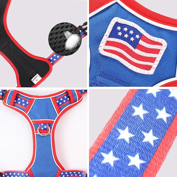 Large Dog Harness No Pull, Heavy Duty Tactical Harness for Pet Labrador, Pitbull, 3 Buckles Easy On Doggie Vest with Sturdy Handle, Front Clip Training Harness for Boy Girl Puppy Walking (L)