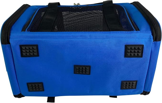 Airline Approved Soft Sided Pet Carrier, 17.5X11X11 Travel Tote with Soft Padded Bedding with Strong 1/4" Wood Base, Seatbelt & Luggage Attachment, Perfect for Cats and Small Dogs
