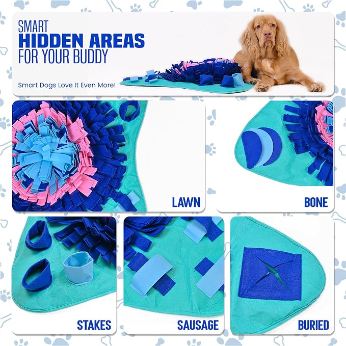 PET ARENA Large Sniffing Mat 25 x 25 Inch Interactive Feeding Toy | Promotes natural hunting instincts, reduces boredom, supports mental stimulation, and provides engaging playtime for pets.