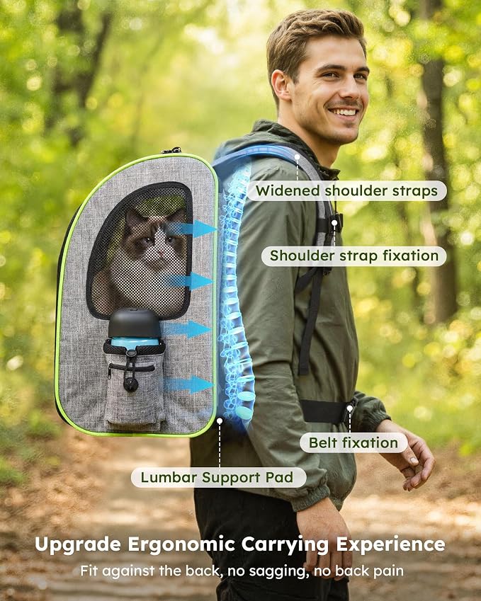 pecute XL Cat Backpack Expandable, Cat Carrier Backpack Acrylic Window