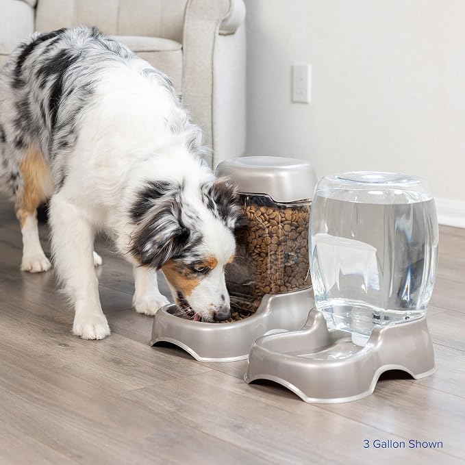 Petmate Pet Cafe Cat and Dog Water Dispenser - Water Bowl for Cats and Dogs, USA Made, 1.5 GAL, Pearl Ash Blue