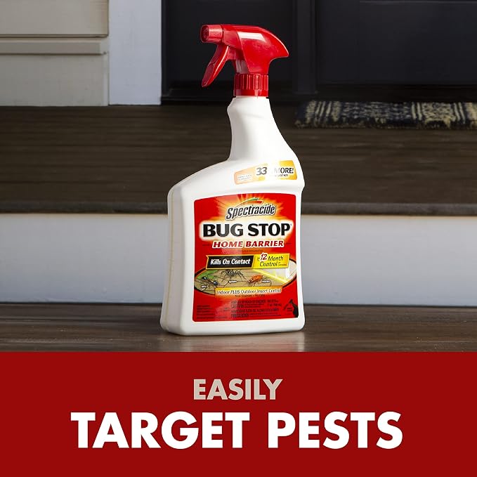 Spectracide Bug Stop Home Barrier 32 Ounces, Ready-to-Use Indoor Plus Outdoor Insect Control, 3 Pack
