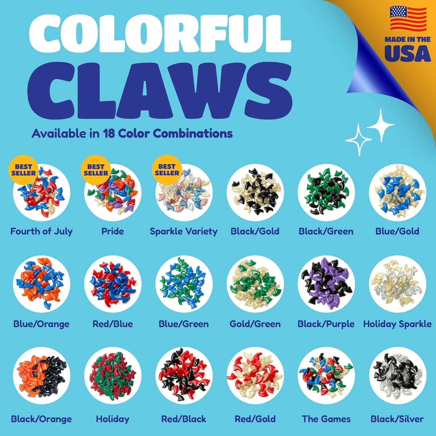Soft Claws Cat Nail Caps for Small Cats – (40 Caps, Sparkle Variety) - Made in USA - Veterinarian-Developed | Protects Furniture & Skin - Easy to Apply, Long-Lasting Anti-Scratch Soft Cat Claw Covers