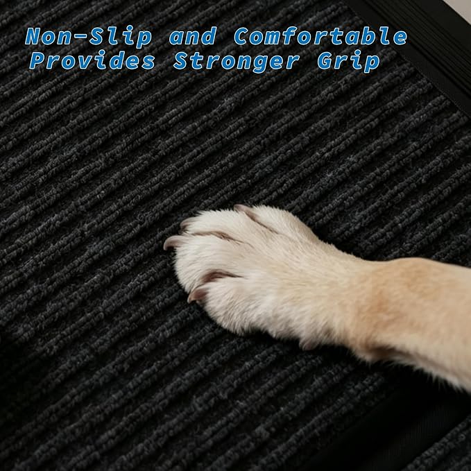Ashfield & Harkness: Felt Dog Ramp - 63 x17, Black, Foldable & Portable, Metal Frame, Non-Slip, Stairs Alternative for Car-SUV-Truck, Pets 250lbs Cap