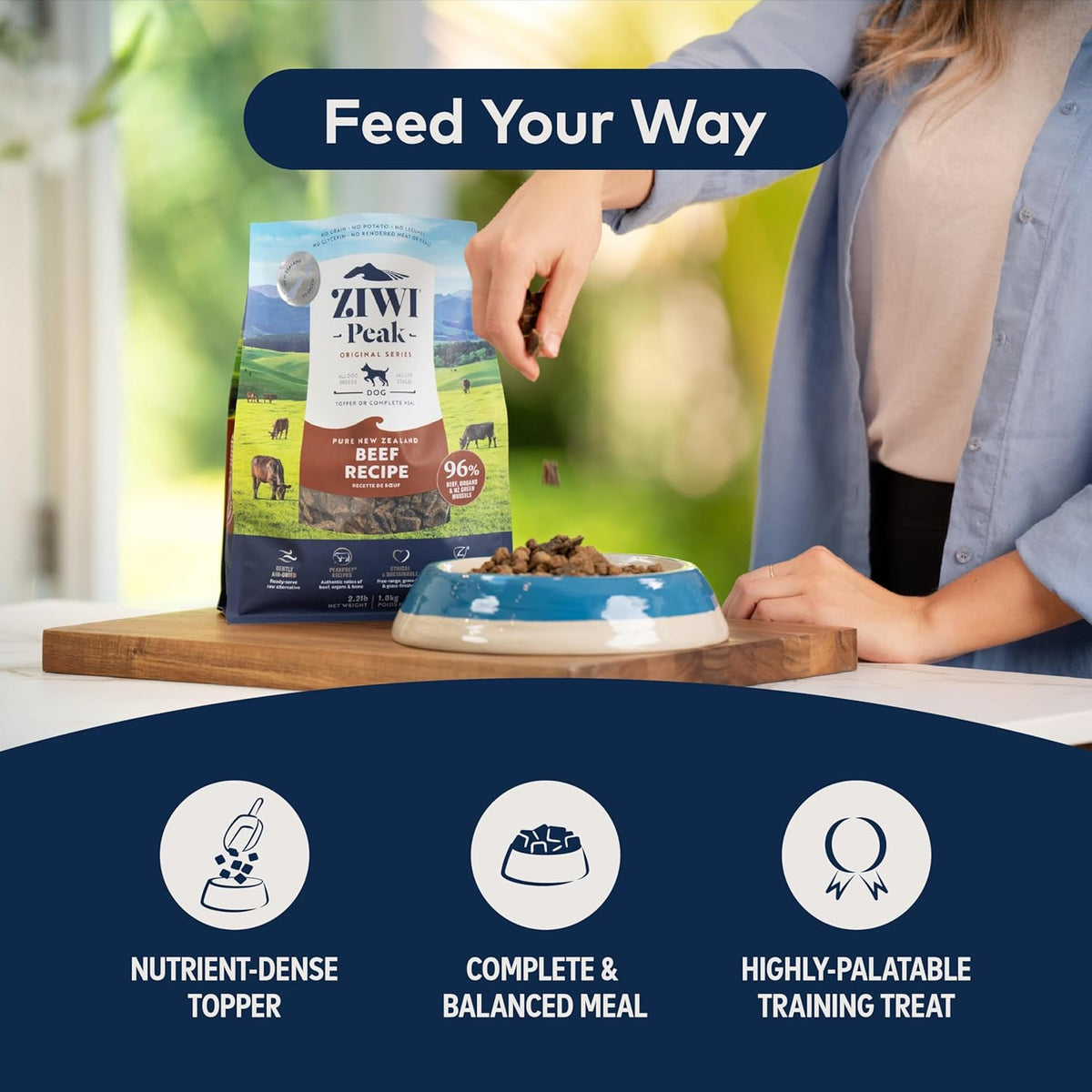 Bundle of ZIWI Peak Air-Dried Dog Food, Trial Size: Beef + Chicken + Lamb - All Natural, High Protein, Grain Free, Limited Ingredient w/Superfoods (3.5oz)