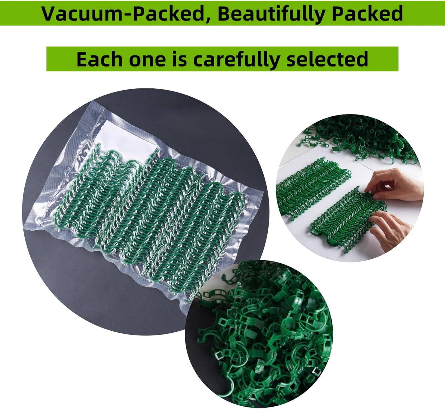 100 Pcs Plant Support Clips,Plastic Clips for Securing Plants,Tomato Vine Clips,Plant Fixing Clips,Garden Clips for Climbing Plants,Grape and Vine Vegetables (100, Green)