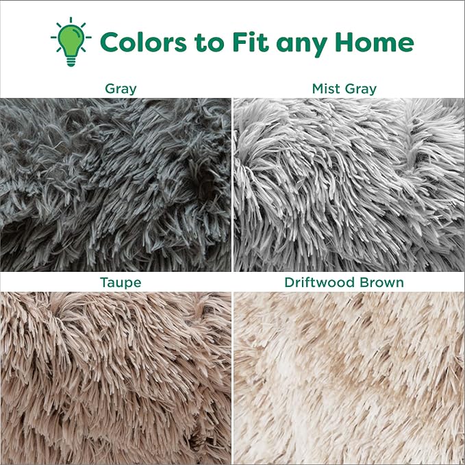 Furhaven Waterproof Throw Blanket for Dogs & Indoor Cats, Washable - Shaggy Plush Calming Long Faux Fur & Velvet Dog Blanket - Mist Gray, Medium