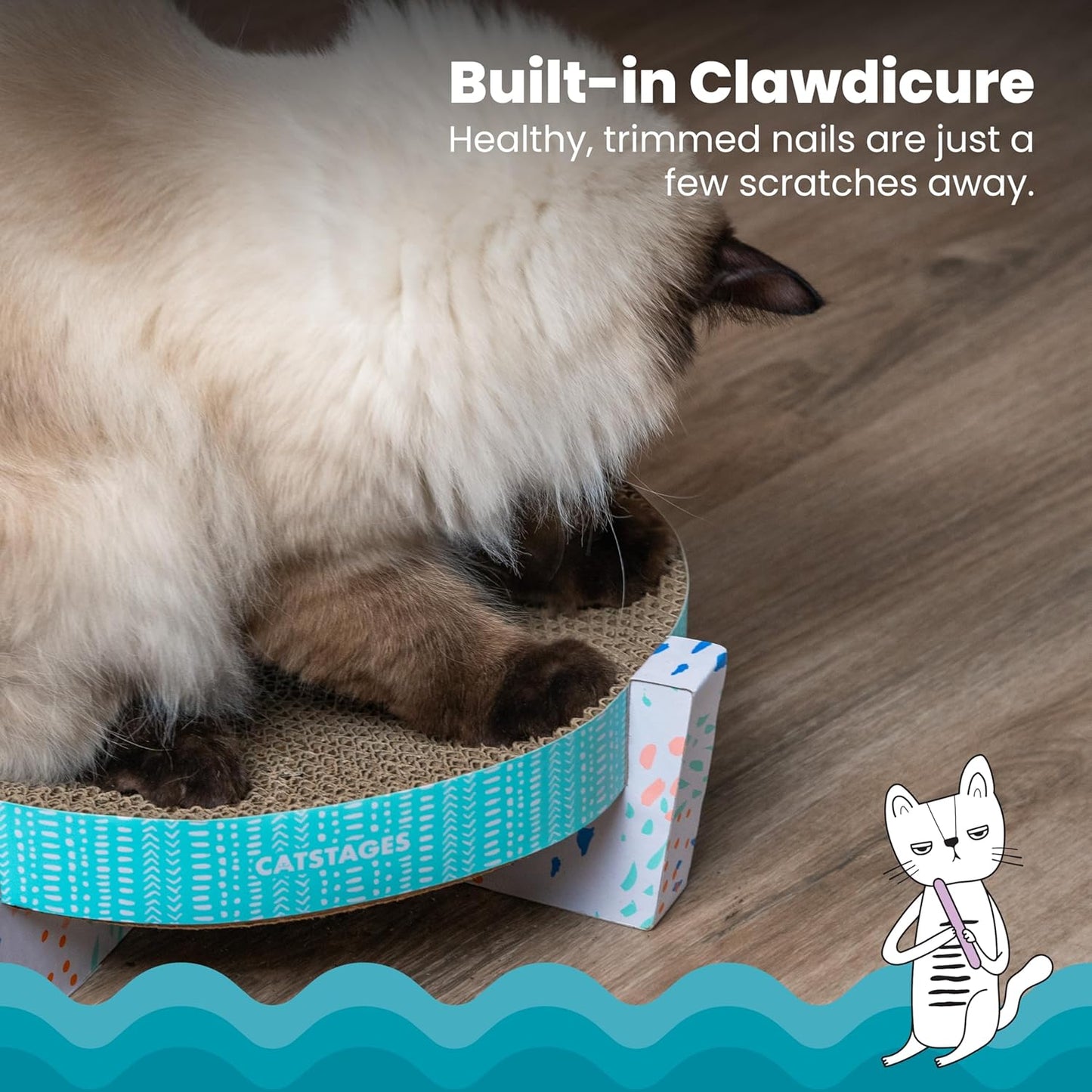 Catstages Scratch Snggle & Rest Elevated Cat Lounger and Cat Scratcher for Relaxing and Play, Includes Catnip