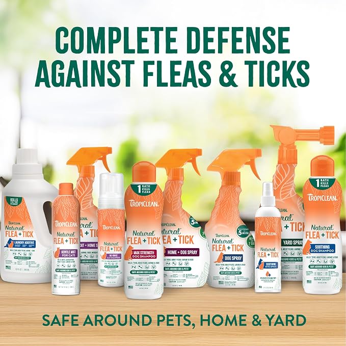 TropiClean Natural Maximum Strength Flea and Tick Spray for Yard, 32oz