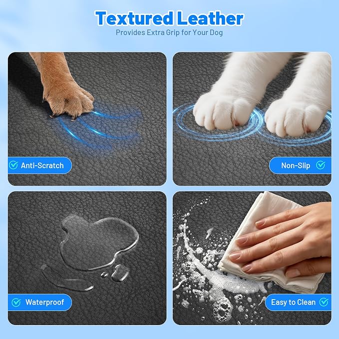 Dog Car Seat Cover for Back Seat, PU Back Seat Extender For Cars SUV | Black,Hold 400lbs,PU Leather,Waterproof,Anti-Scratch,Non-Slip,600D Oxford,Mesh Window,Storage Pocket,For Cars/SUV/ Sedans/MPV