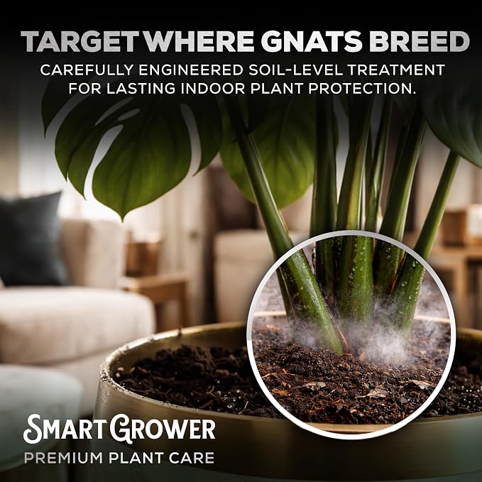 Natural Gnat Spray for Plants (32oz) – Fungus Gnat Killer for Indoor Plants – Essential Oil Plant Bug Spray – Ready to Use – Pet and Family Friendly, Houseplant Insect Control - Smart Grower