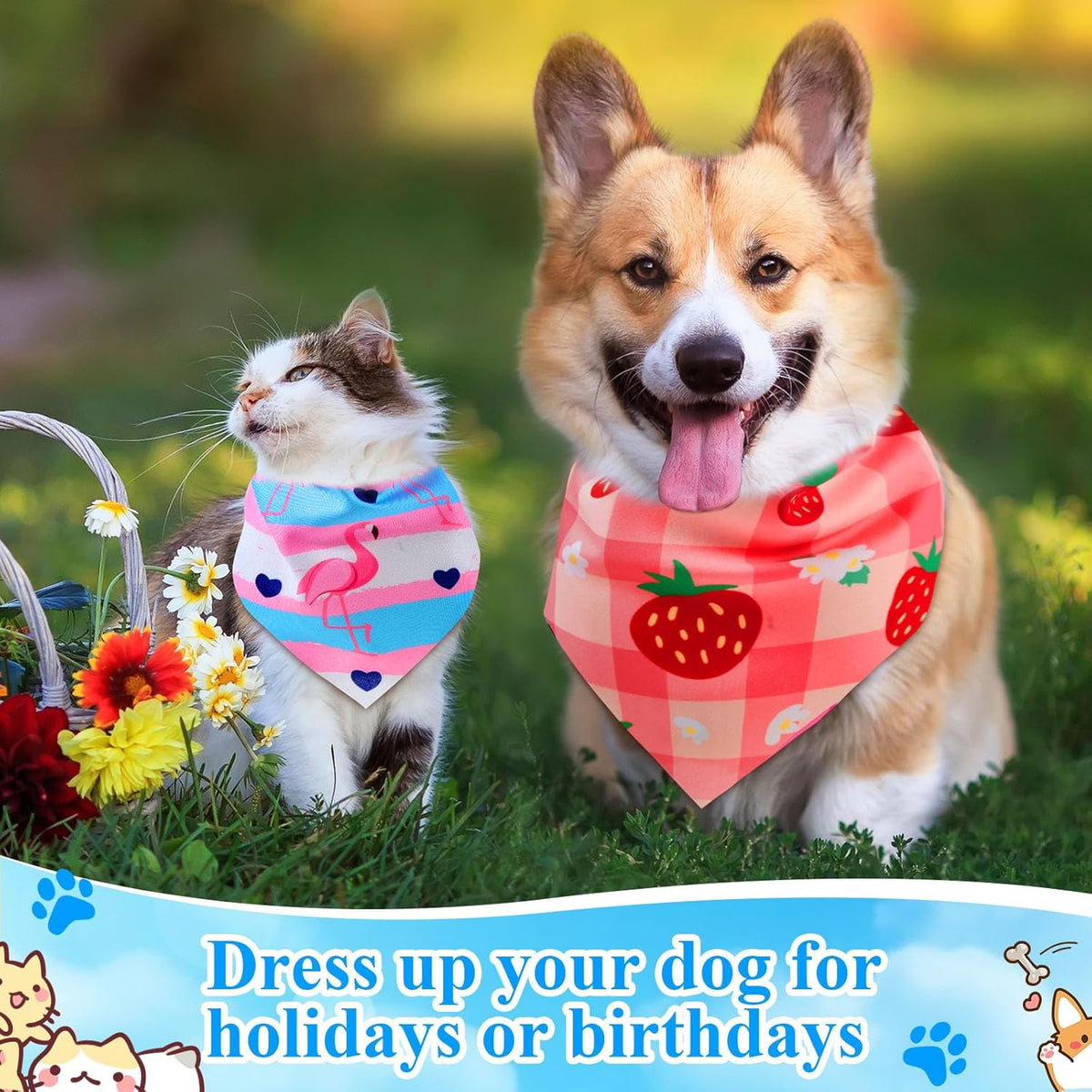 72 Pcs Hawaiian Dog Bandanas Bulk Summer Triangle Scarf Fruit Cat Bibs Puppy Scarf Flower Pet Bandanas for Puppy Cat Birthday Party Costume