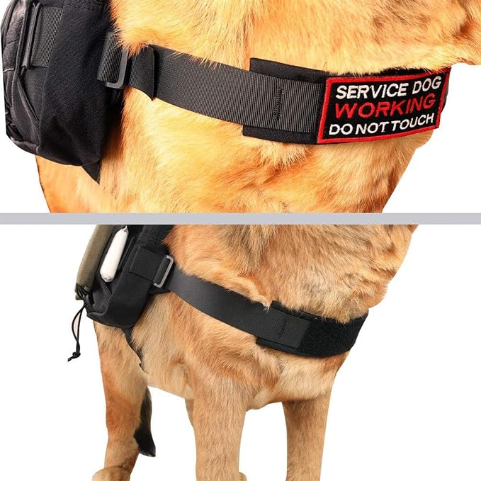 EXCELLENT ELITE SPANKER Nylon Dog Backpack with 2 Side Pockets for Hiking | Adjustable Tactical Dog Pack Hound Saddle Bag Harness for Medium & Large Dog Traveling Camping Walking Training Running