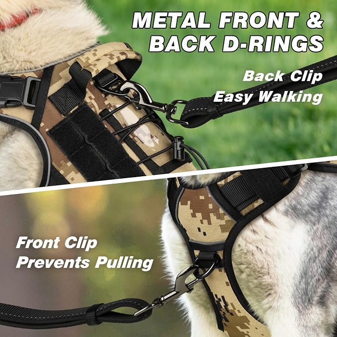 WINGOIN Tactical Dog Harness for Medium Dogs,Heavy Duty No Pull Dog Harness | with Handle,Adjustable Reflective,Military K9 Style,Big Size Dog Vest,for German Shepherd,for Walking Training Hunting
