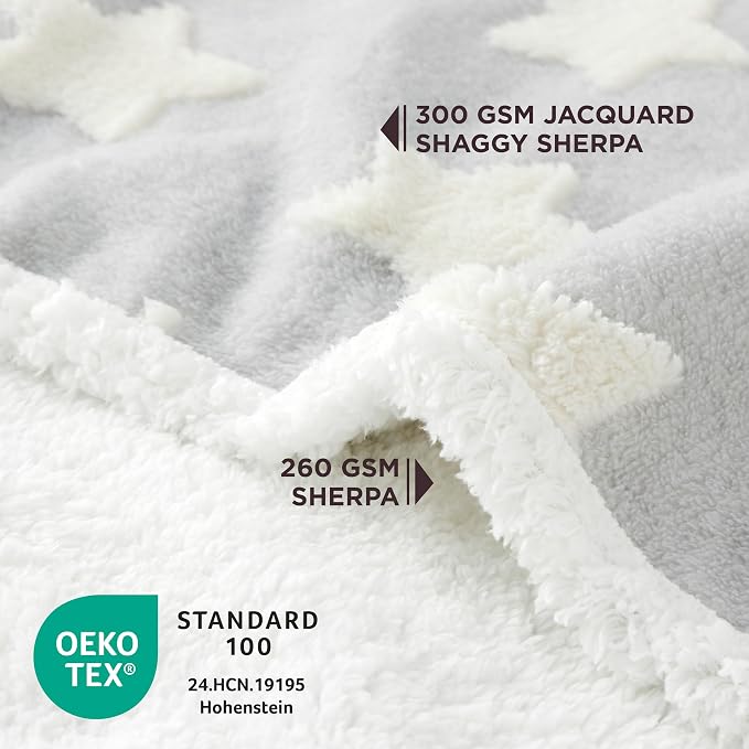 LE SURE Waterproof Dog Blankets for Medium Dogs Cute 3D Jacquard,30x40 | Puppy Blanket for Cat Aesthetic Gift, Warm Soft Sherpa Throw Washable, Reversible Pet Couch Protector, Galaxy Grey