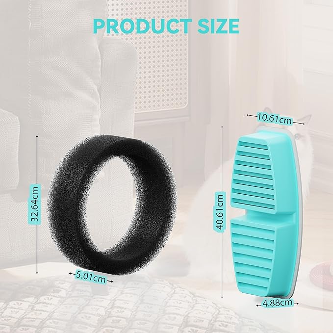 BEMOONY Cat Water Fountain Filters : Pet Water Fountain Replacement Filter - 24 Packs of Cat Fountain Filters (12 Carbon Filters + 12 Sponges) - Multiple Filtration Please Replace it Every 2-3 Weeks