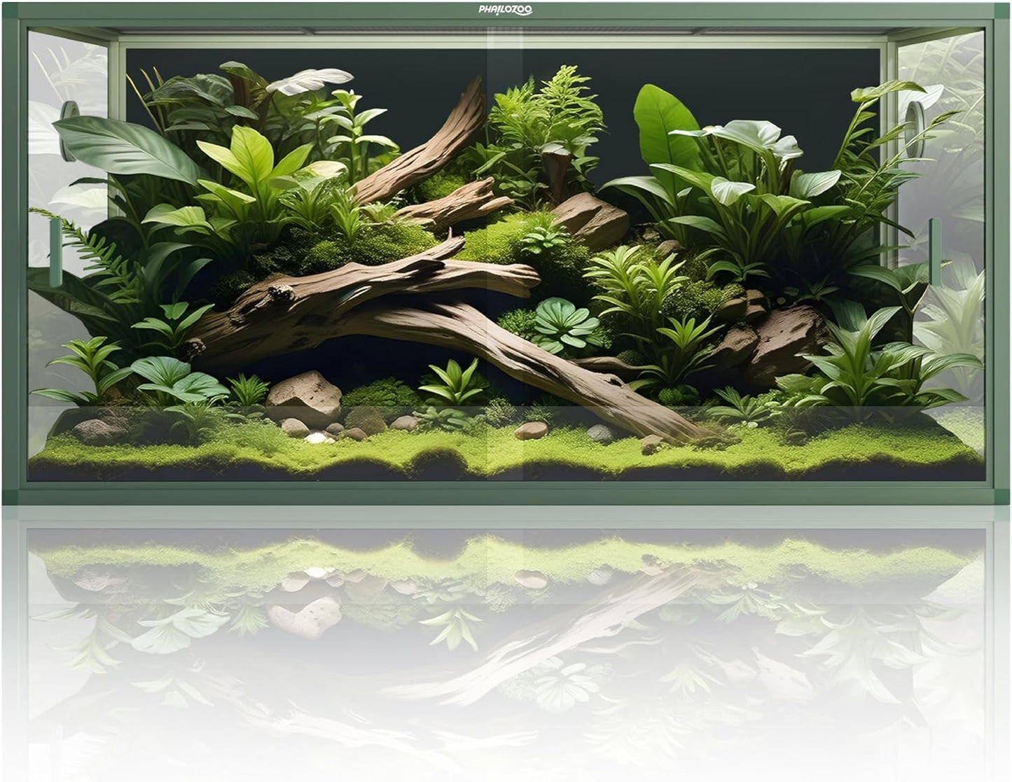 120 Gallon Bearded Dragon Tank,48" x 24" x 24" Reptile Tank with Sliding Door Top Screen Ventilation, Front Opening Reptile Enclosure for Easy Maintenance