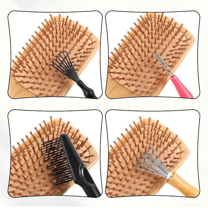 Comb and Brush Cleaner Tool Set, 5-Piece Comb Cleaner Set - Hair Brush Cleaner Rake, Comb Cleaning Brush, Maintenance Hair Comb for Home and Salon Use Removing Hair Dust