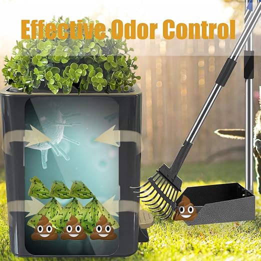 Small Metal Trash Can with Lid - Dog Poop Trash Can Outside with Pedal | 10 Liters Pet Waste Container Outdoor - Plant-Styled Poop Bucket - 2.6 Gal Stainless Steel Garbage Bin - Black and Gold