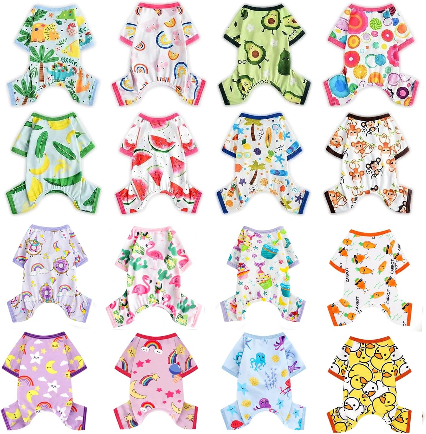 Dog Pajamas Pjs Spring Summer Dog Clothes for Small Dogs Girl - Boy - Medium Size Dogs, Soft Stretchy Puppy Clothes Doggie Onesies Cat Pet Jammies Outfit (Banana, X-Large)